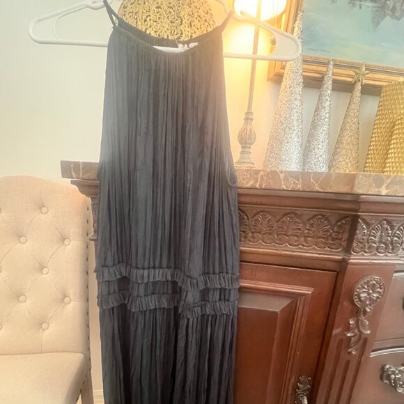 Current Air Navy Midi Dress with Back Buttons and Keyhole Opening - Picture 3 of 5